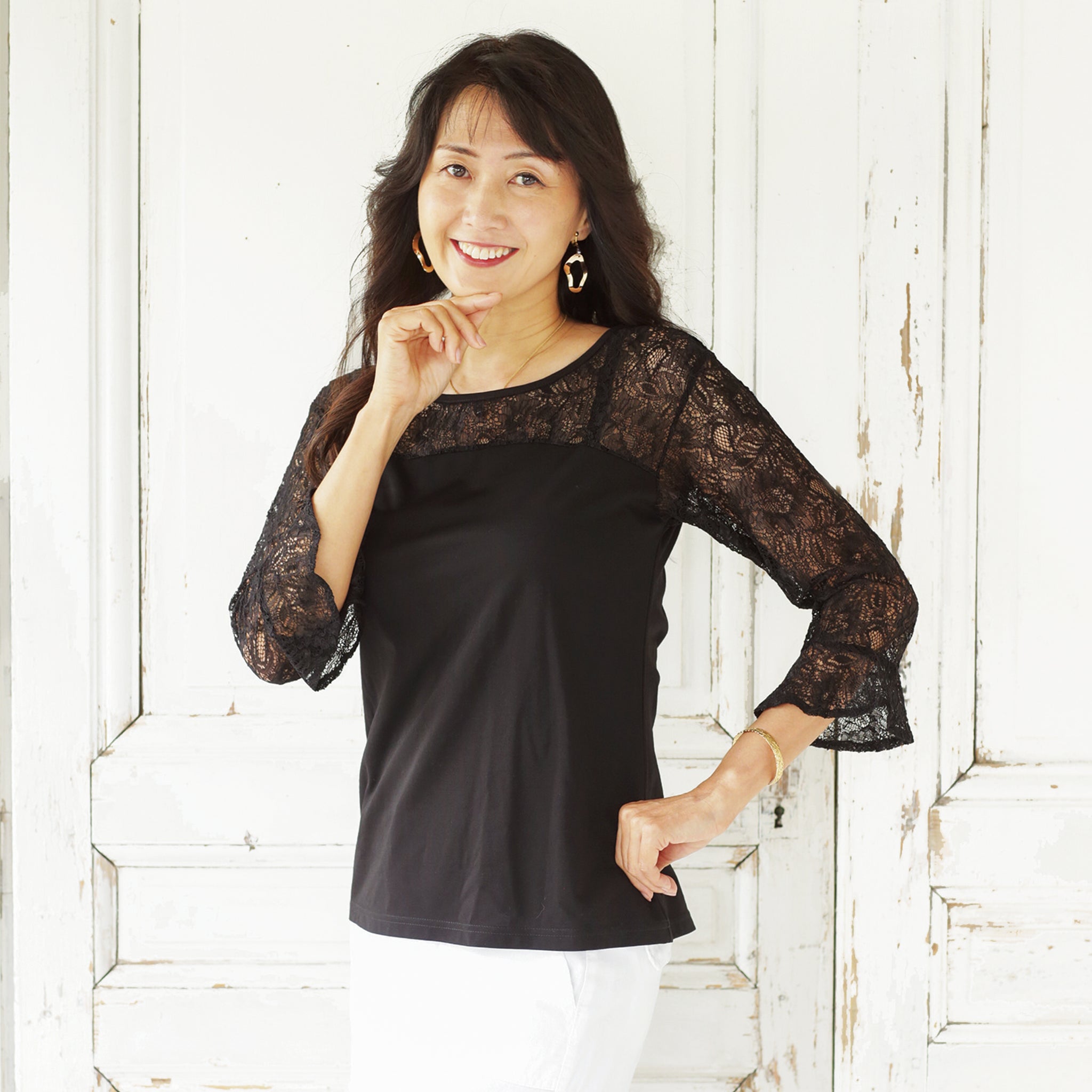 other - ルームエイト CHANSON LACE BLOUSE レースブラウス 七分袖 レース七分袖ブラウス（ブラック） – MMJ Modernistic Japan