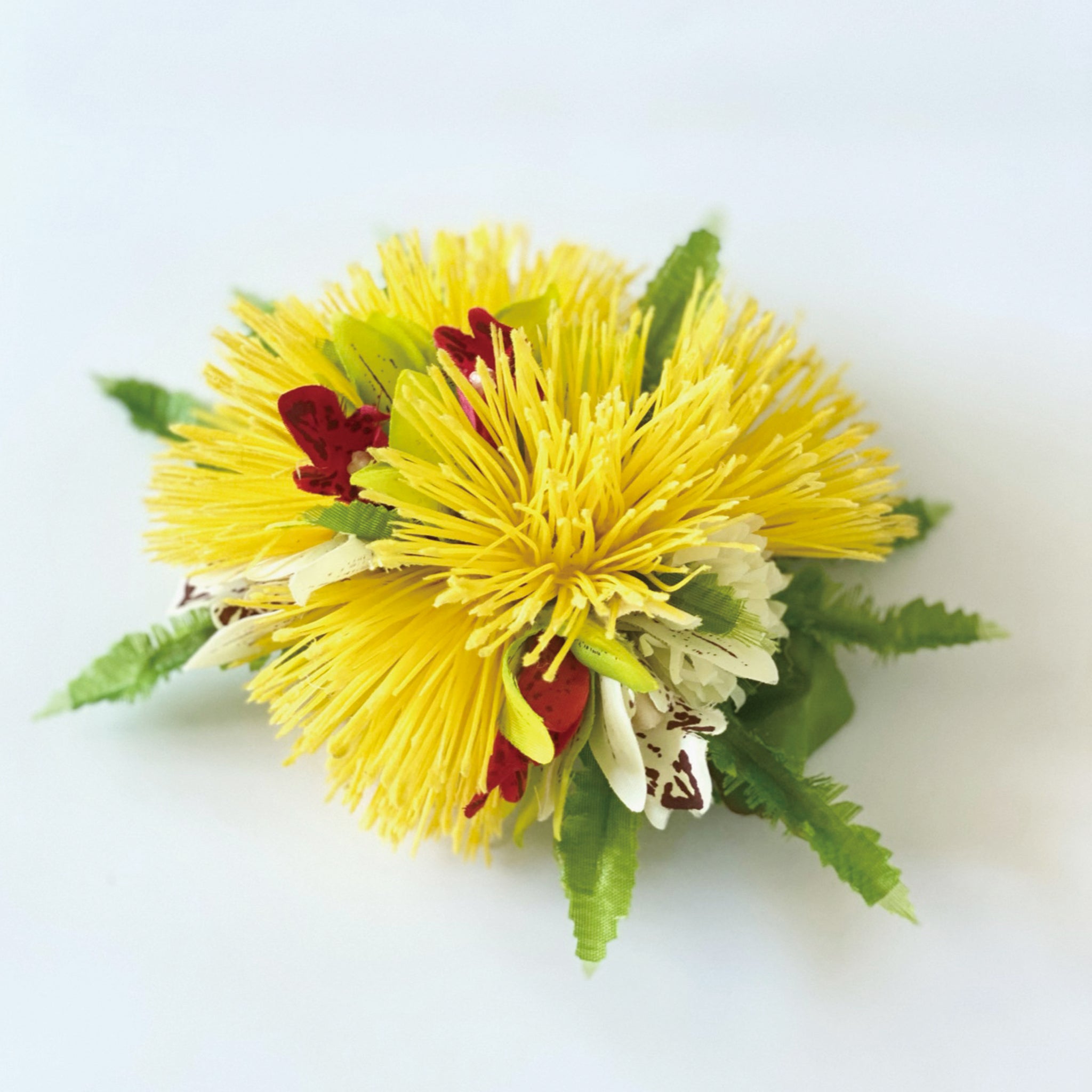 ヘアクリップ レジン 6.5cmオーバルマトリカリアとヒメウツギ プリンスカラー ヘアクリップ レジン 6.5cmオーバルマトリカリアとヒメウツギ